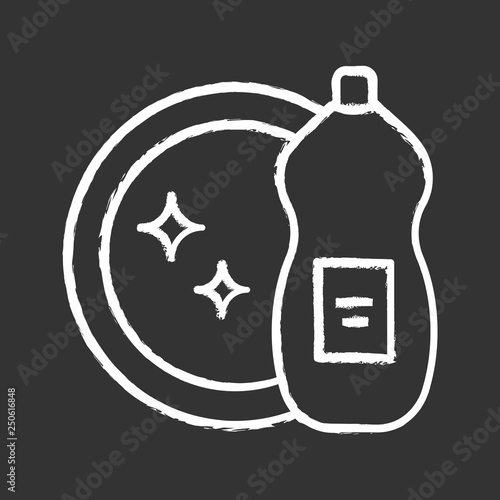 Dish washing liquid chalk icon