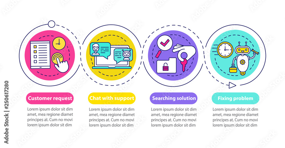 Customer support vector infographic template Customer support vector infographic template