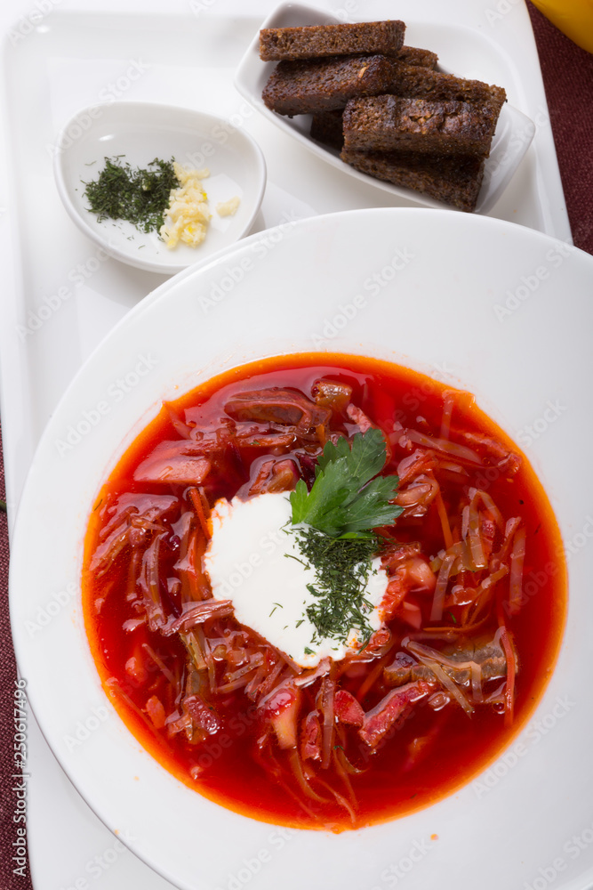 Russian beetroot red spicy soup Russian beetroot red spicy soup