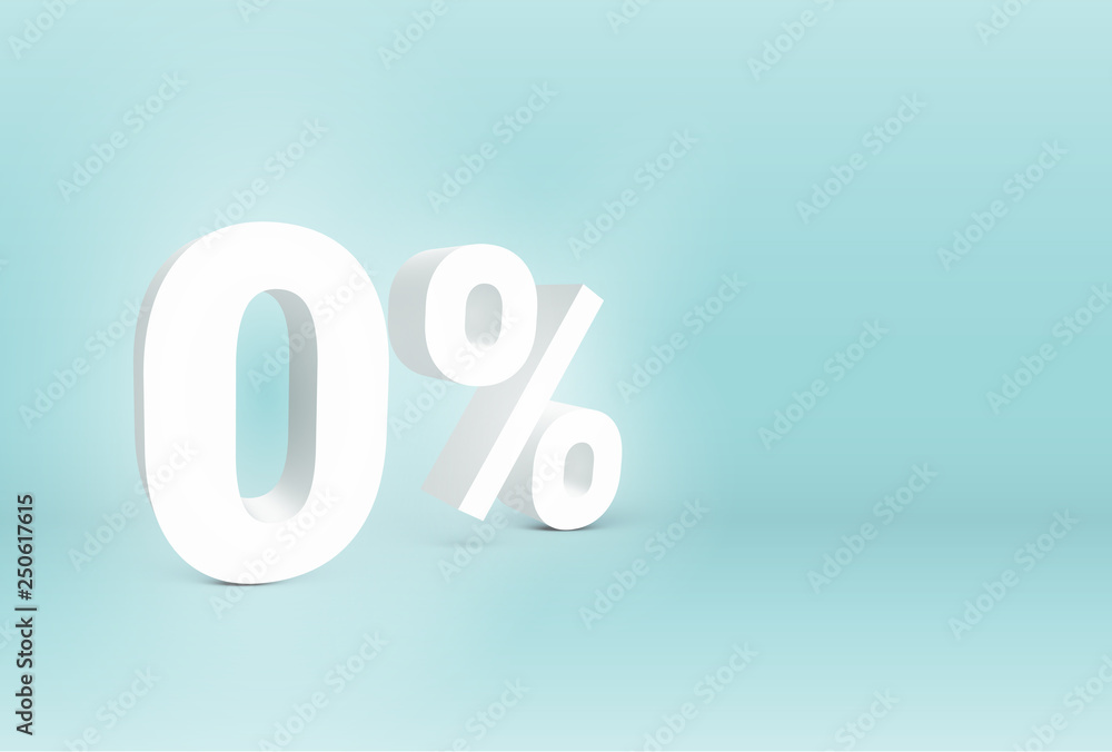 3D '0%' sign, vector illustration 3D '0%' sign, vector illustration