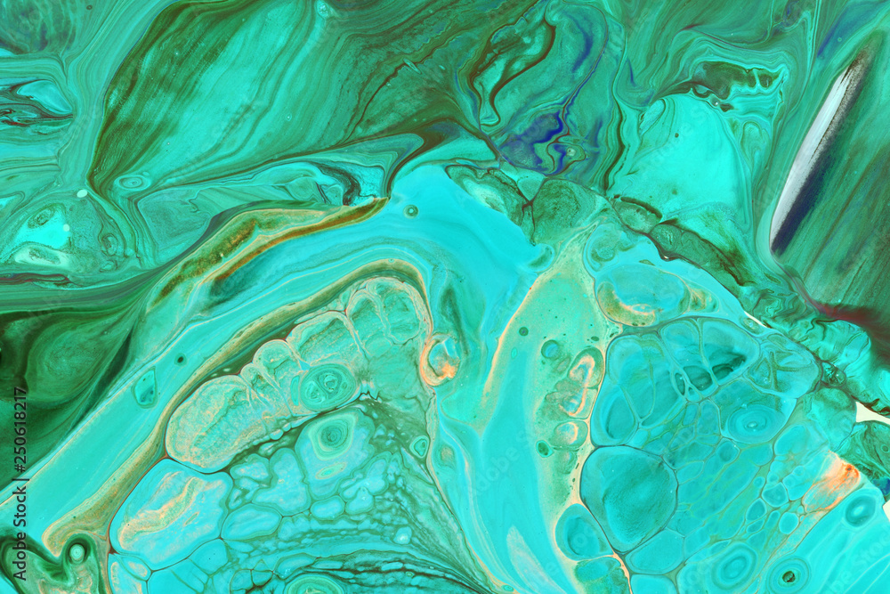 Fototapeta Abstraction of aquamarine paint