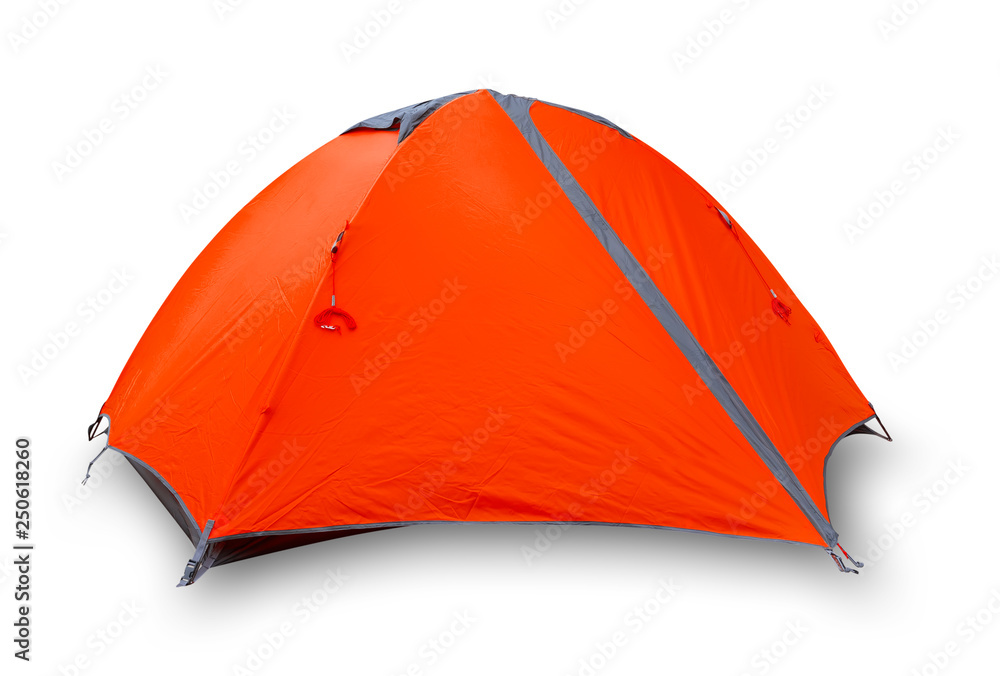 Red closed tourist tent Red closed tourist tent