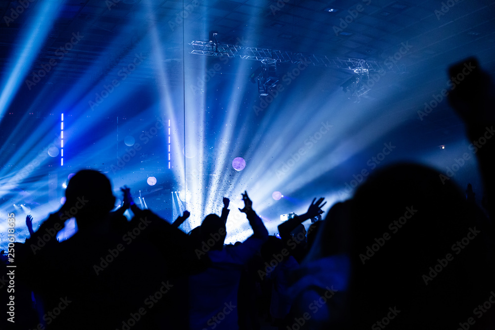 Concert crowd having fun at a rock concert. Concert crowd having fun at a rock concert.