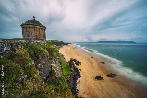 Mussenden Temple located on high cliffs near Castlerock in Northern Ireland photo