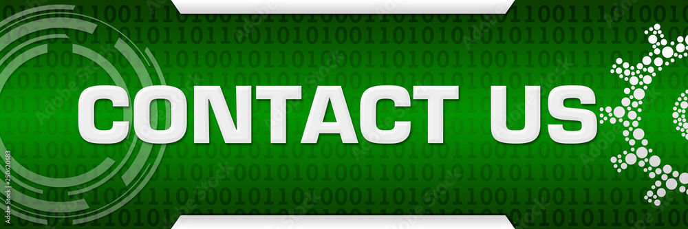 Contact Us Green Binary Background Technical 