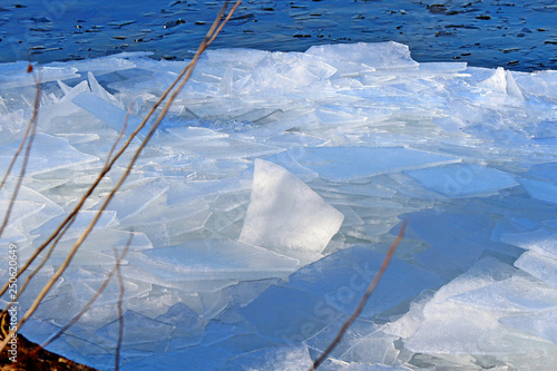 beginning of a spring ice drift photo