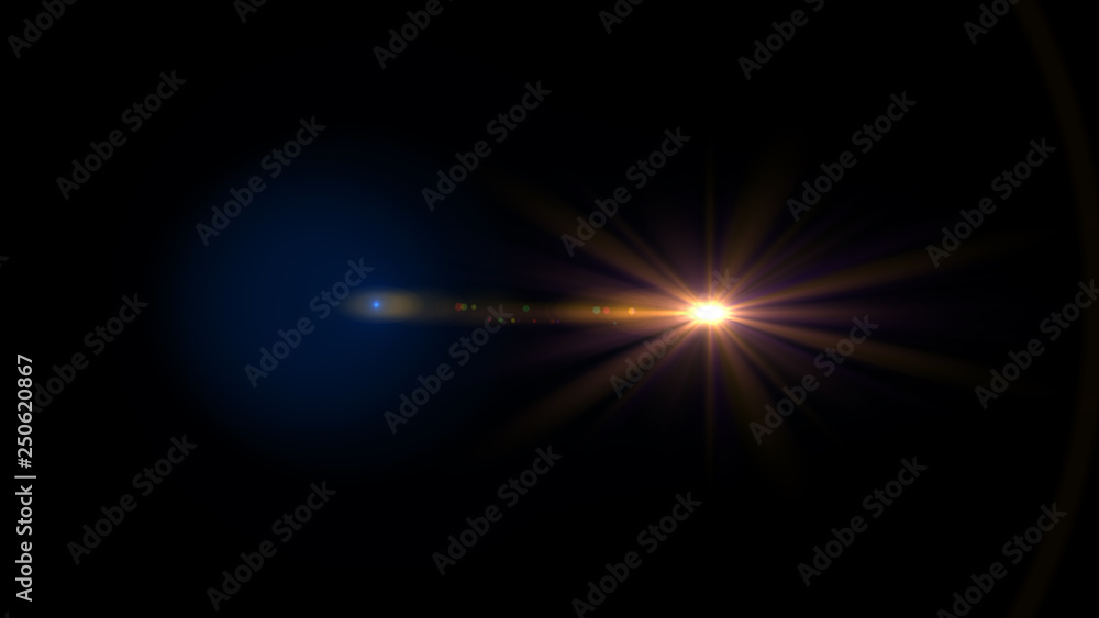 Fototapeta premium bright orange lensflare