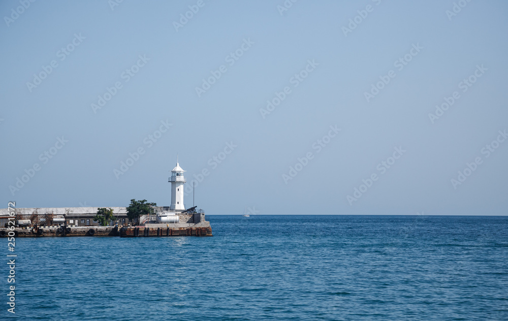 Yalta lighthouse on the waterfront in the Crimea