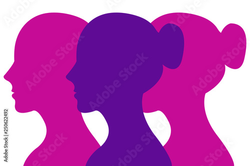 Silueta morada de mujer.
