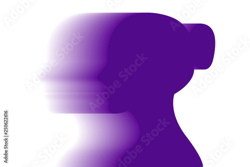 Silueta morada de mujer.