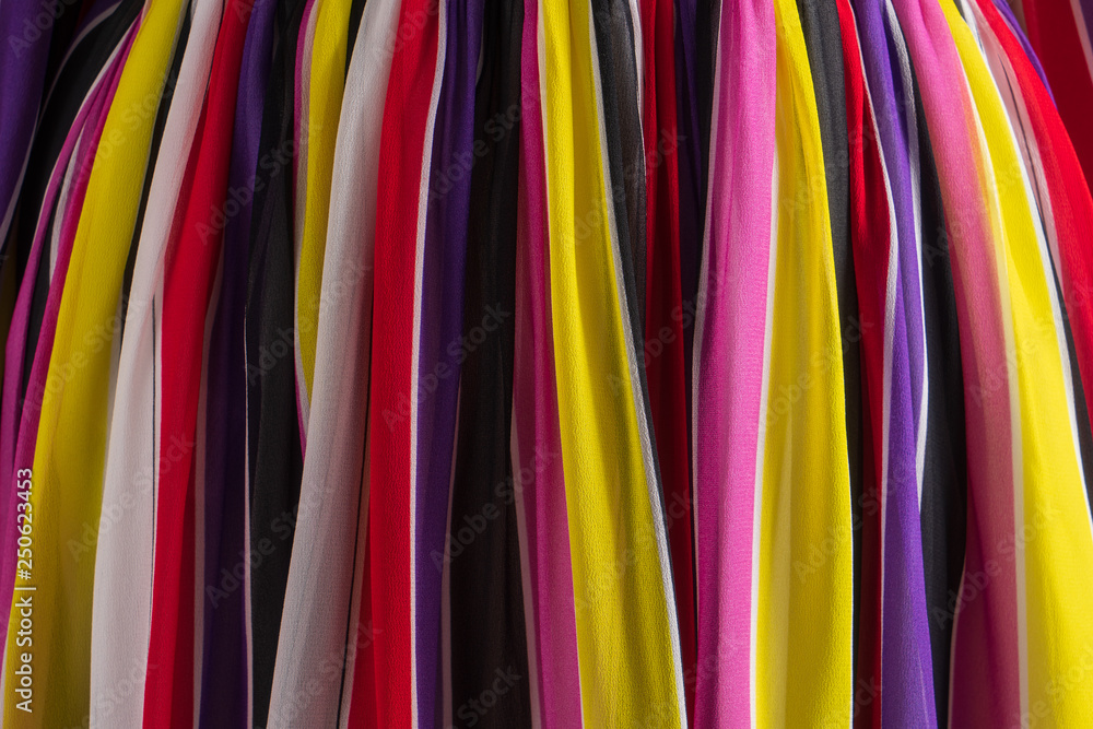 Beautiful multicolored cloth. Closeup background.