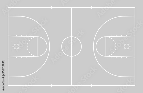 Basketball court floor with line for background. Basketball field. Vector.