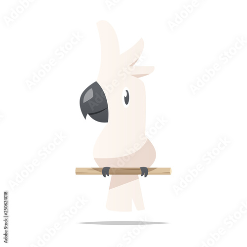 Cartoon cockatoo vector isolated illustration