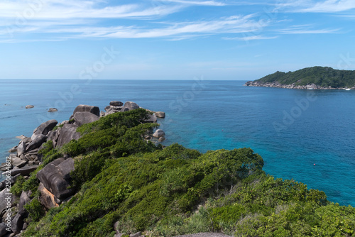 Landscape view of Similan Island and Phuket Island, tropical island in Thailand. Very beautiful and paradise beach and sea.