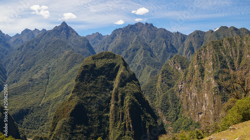 Machu Picchu Jungle Mountain Views coming from the Salkantay Trek near Cusco, Peru.