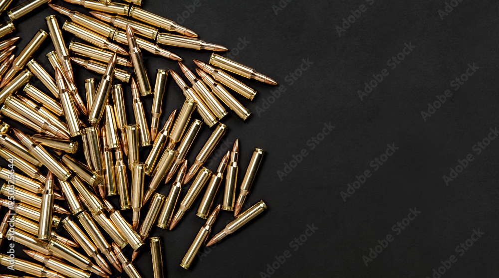 Cartridges on a black background Cartridges on a black background