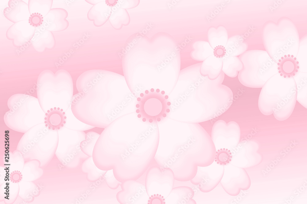 Fototapeta premium Cherry blossoms in full bloom Background material. 桜舞う背景素材