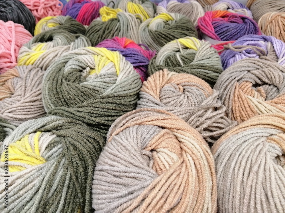 skeins of thread for knitting