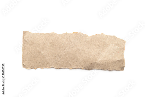 Wallpaper Mural Recycled paper craft stick on a white background. Brown paper torn or ripped pieces of paper isolated on white. Torontodigital.ca