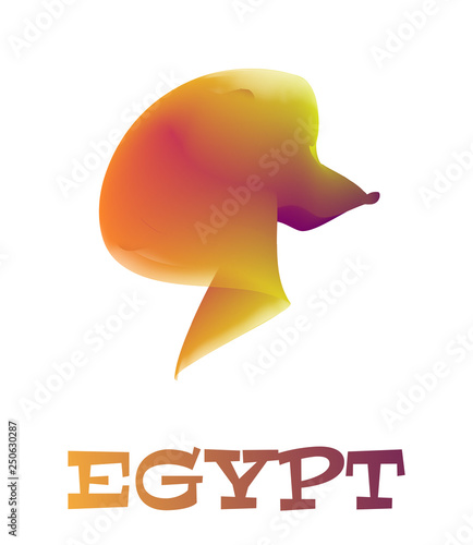 Egypt sphinx lion head silhouette vector logo photo