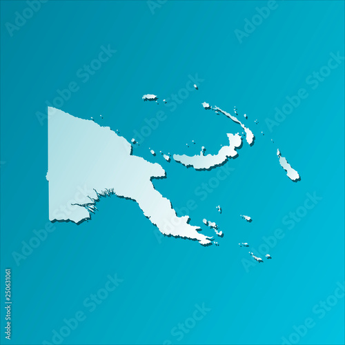 Obraz na plátne Vector isolated illustration icon with light blue silhouette of simplified map of Papua New Guinea (Oceanian state)