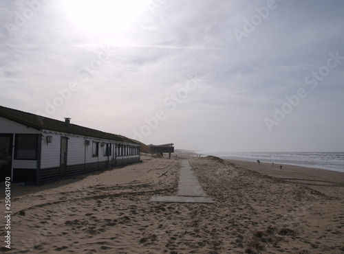 buildings at the beach of katwijk