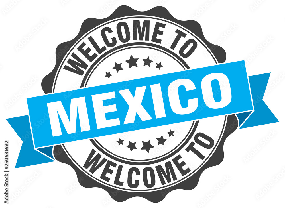 Fototapeta premium Mexico round ribbon seal