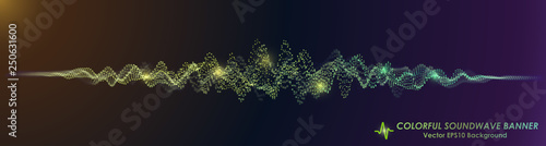 Colorful Sound Wave on Black Background