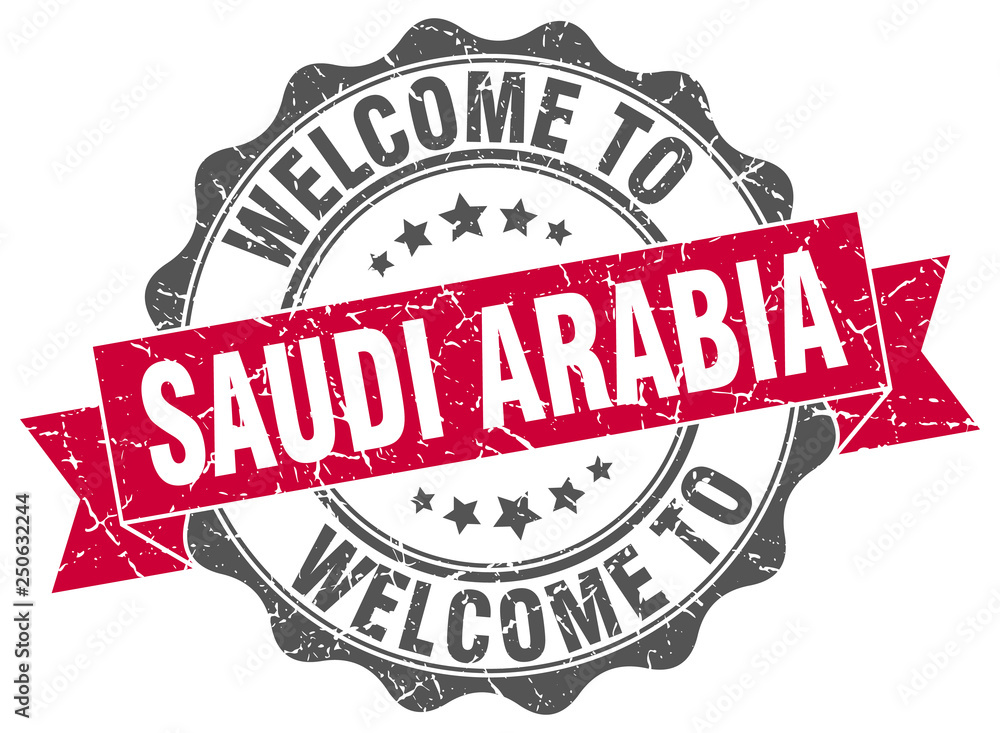 Fototapeta premium Saudi Arabia round ribbon seal