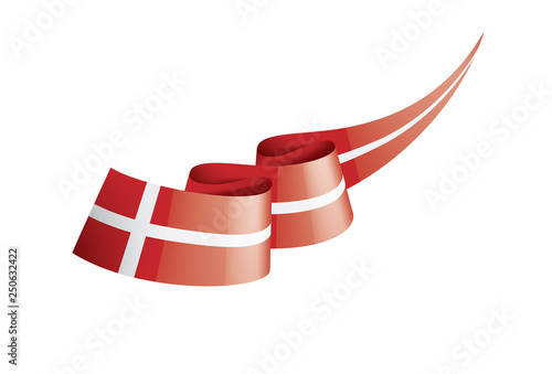 Denmark flag, vector illustration on a white background