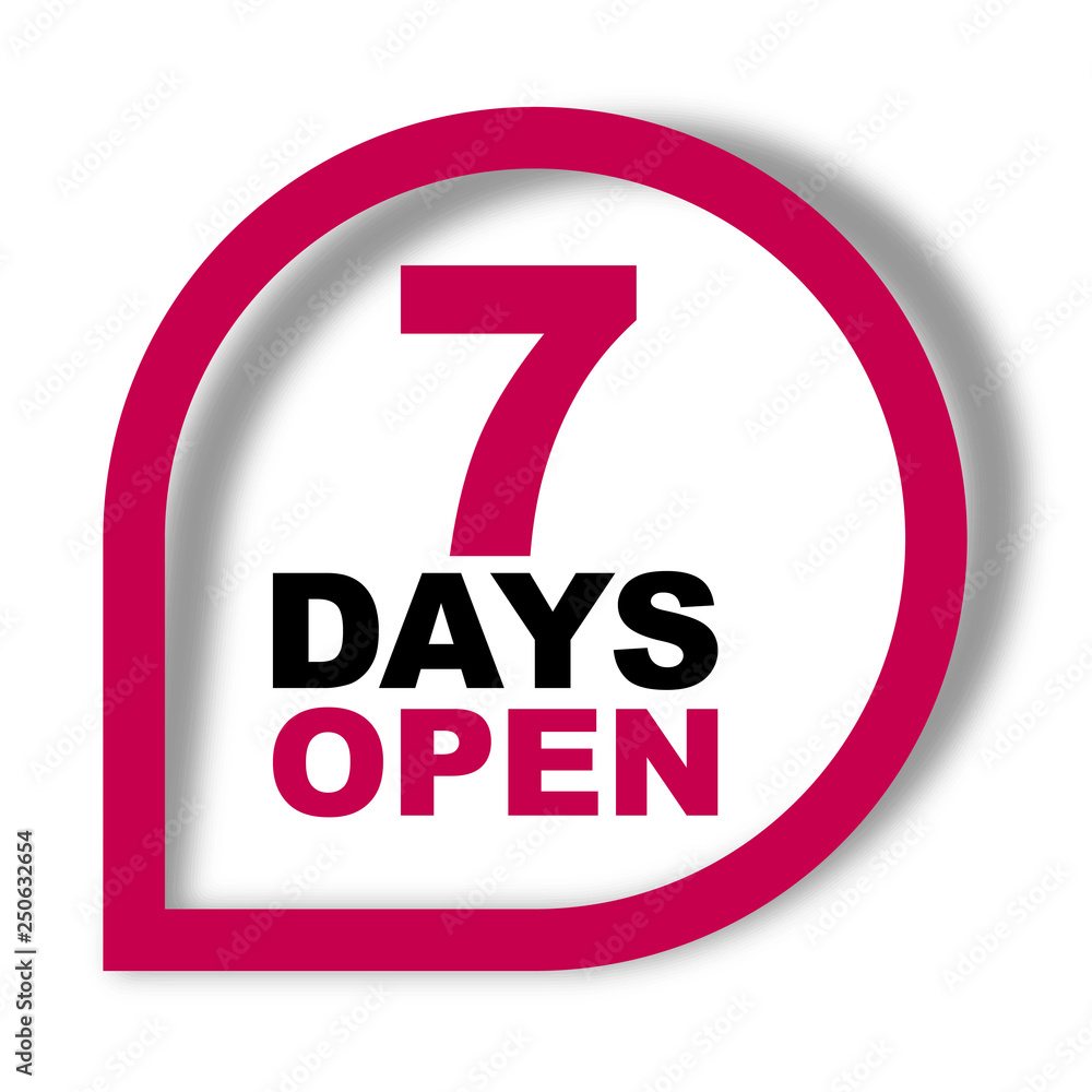 red vector banner seven days open red vector banner seven days open