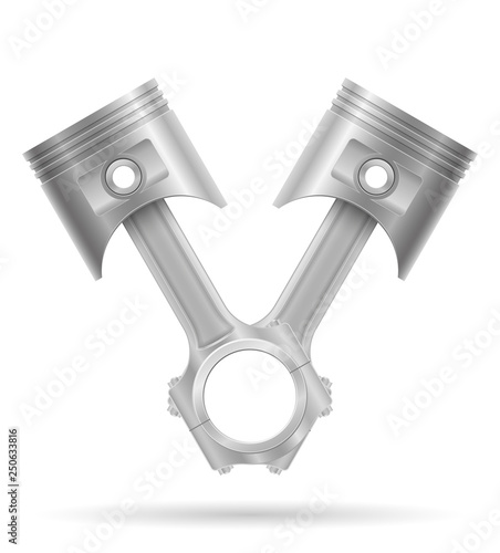 piston with a connecting rod part of a car engine stock vector illustration