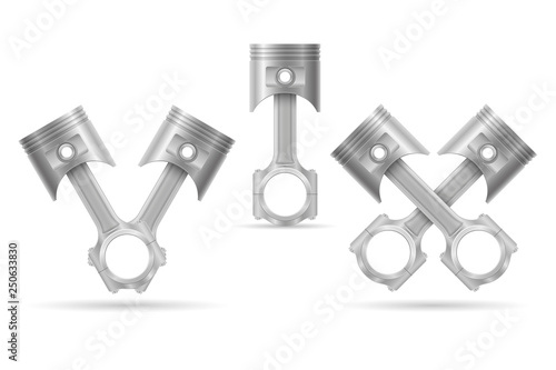 piston with a connecting rod part of a car engine stock vector illustration