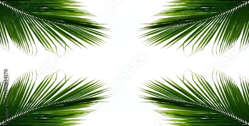 Palm leaves isolated on white background