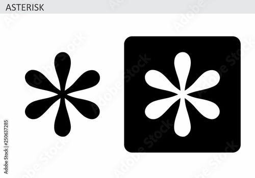 Asterisk symbol illustrations