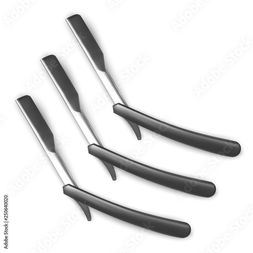 Male hygienic accessory - a straight razor. Straight razor Vector illustration.
