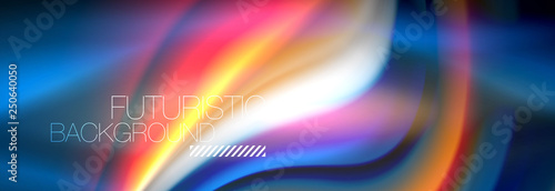 Fluid colors mixing glowing neon wave background, holographic texture