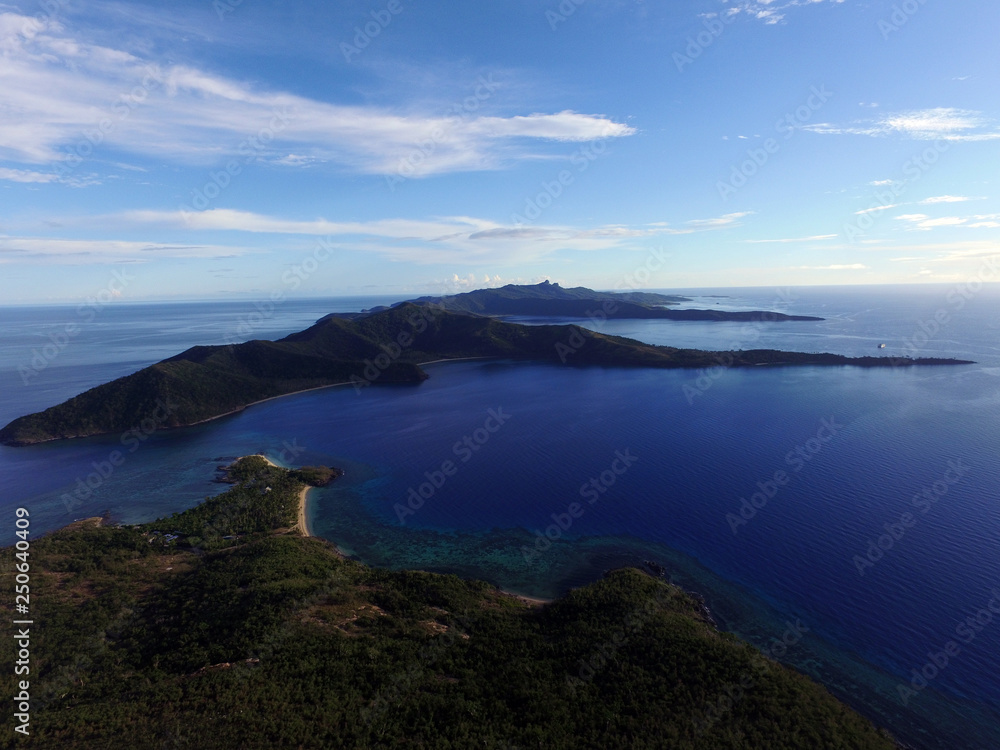 Fiji drone landscape and beach