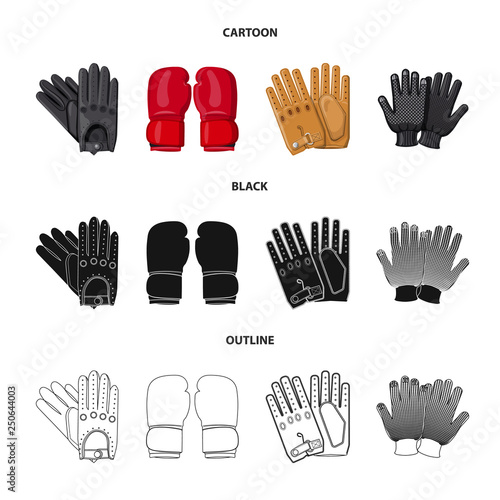 Vector design of glove and winter symbol. Set of glove and equipment vector icon for stock.