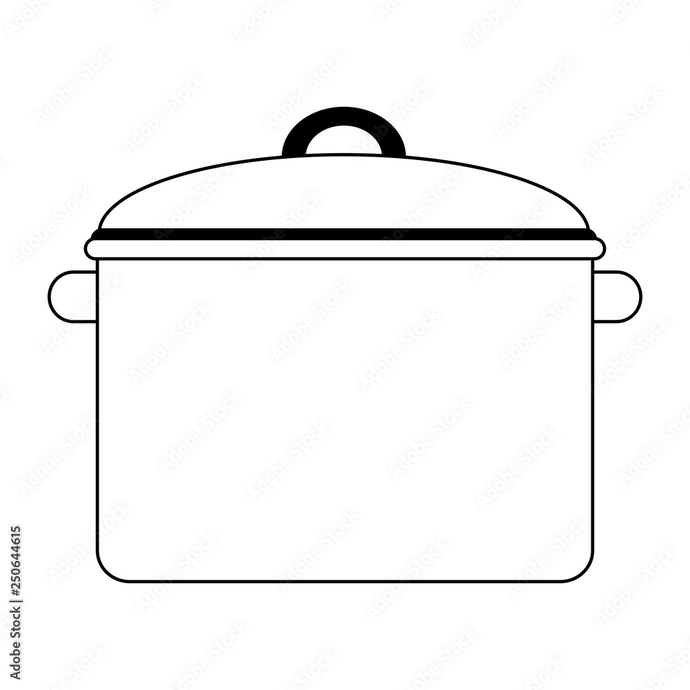 Kitchen pot utensil symbol black and white Kitchen pot utensil symbol black and white