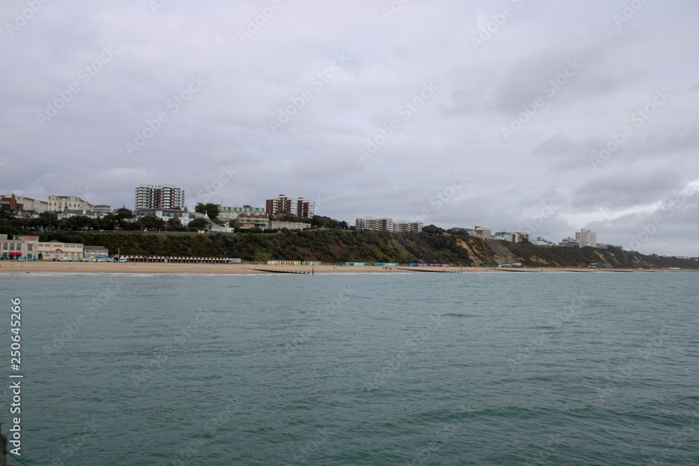 Photo taken from the famous Bournemouth pier looking at the beautiful beach of Bournemouth.