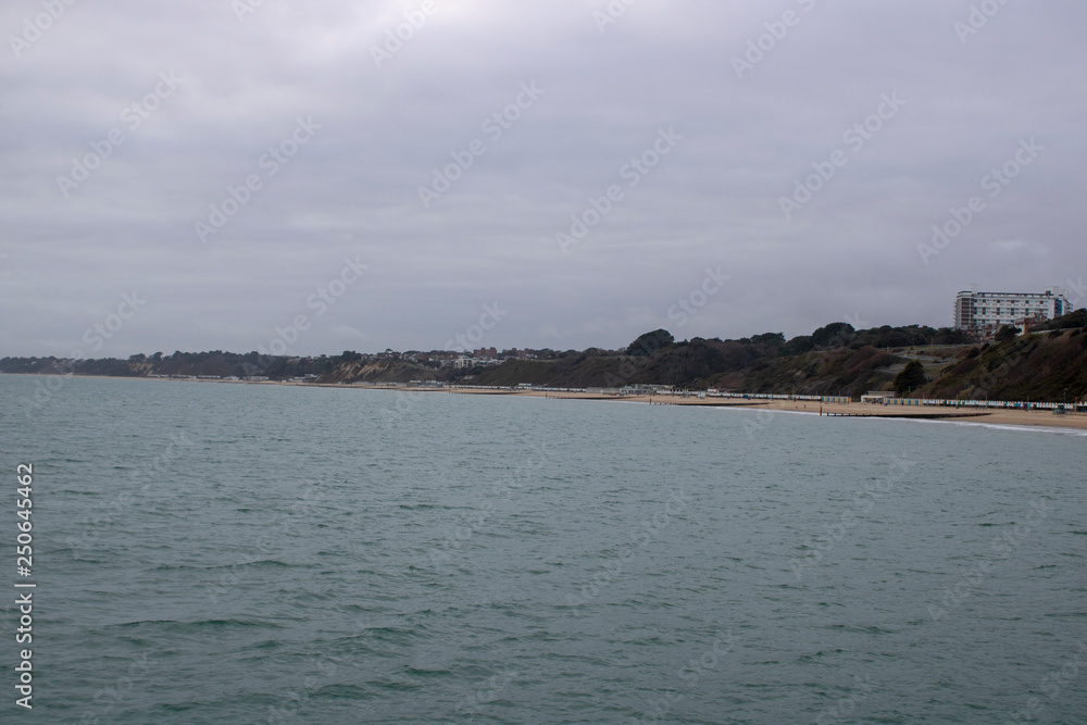 Photo taken from the famous Bournemouth pier looking at the beautiful beach of Bournemouth.