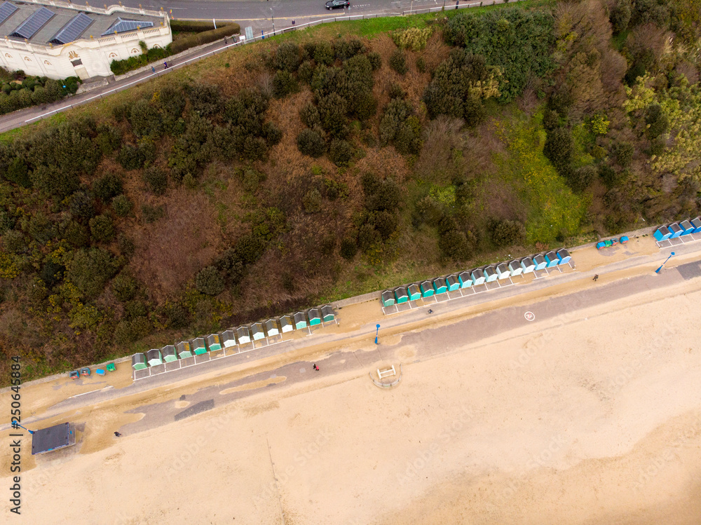 Aerial photo of the beautiful beach of Bournemouth.
