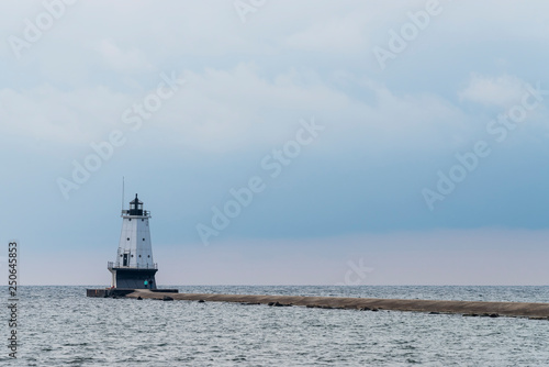 Ludington North Pierhead Lighthouse, Lake Michigan, Ludington, Michigan.