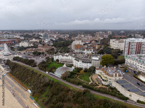 Aerial photo of the beautiful beach of Bournemouth