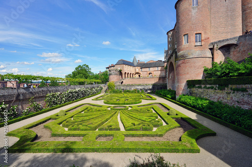 ALBI, FRANCE -View of the garden of the Palais de la Berbie, a UNESCO World Heritage List brick fortress located in Albi, Southwestern France. © eqroy