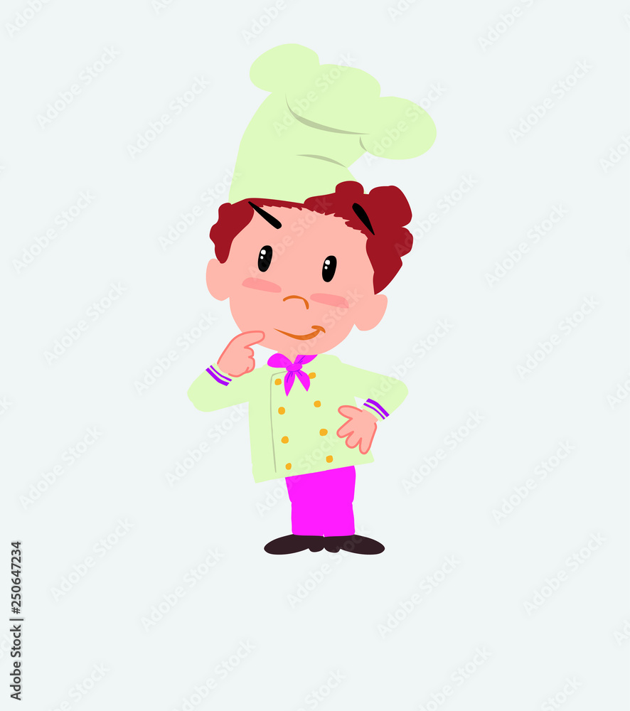 Chef thoughtful and happy. Chef thoughtful and happy.
