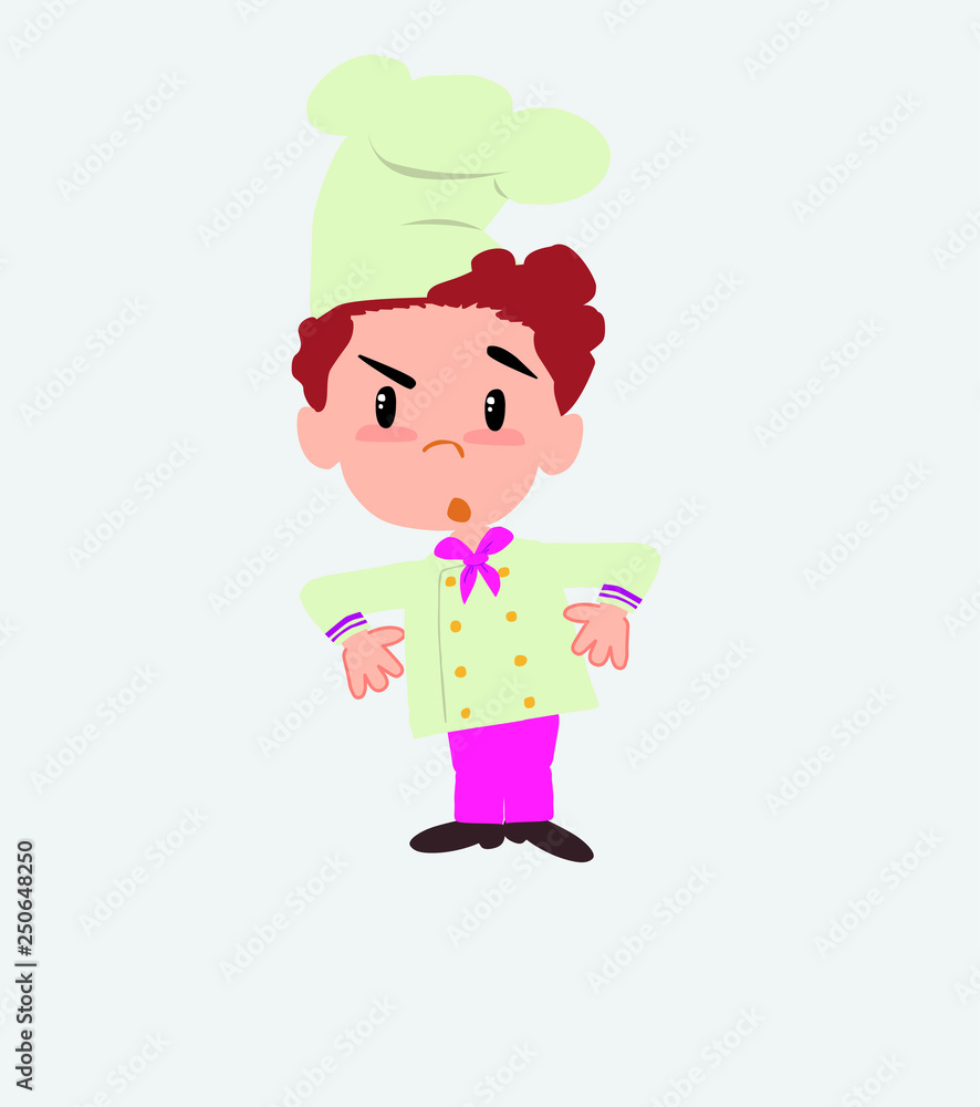 Chef with an expression of unpleasant surprise. Chef with an expression of unpleasant surprise.