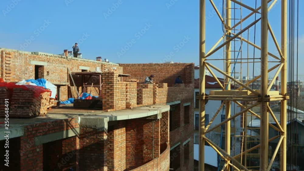 Time lapse of construction workers on construction site Time lapse of construction workers on construction site