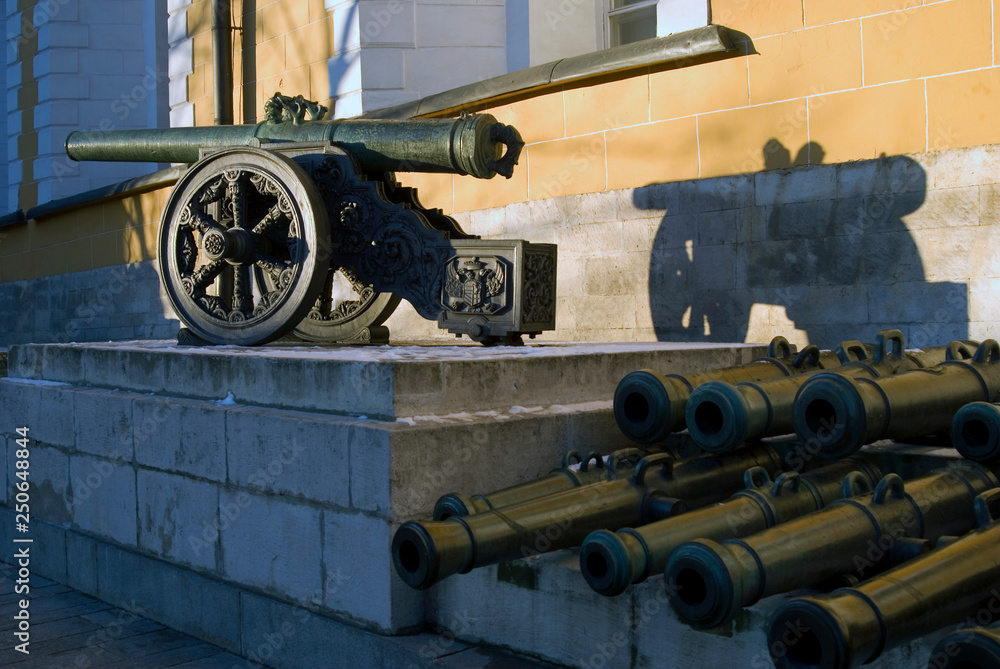 Old cannons shown in Moscow Kremlin Old cannons shown in Moscow Kremlin